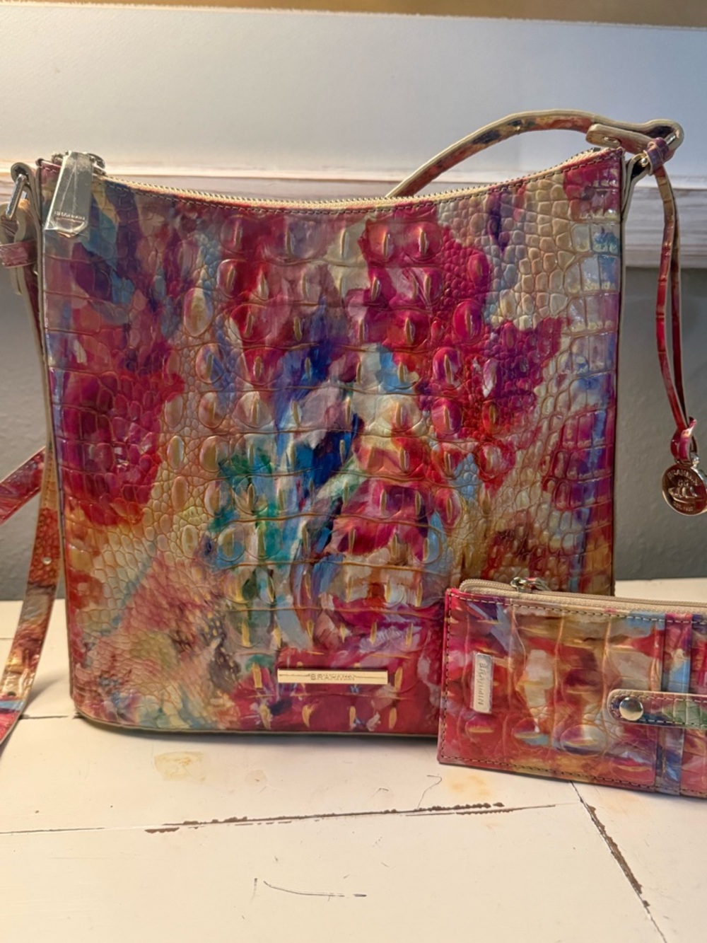 Brahmin Lorelei Katie Crossbody Ady Wallet Melbourne Floral Set